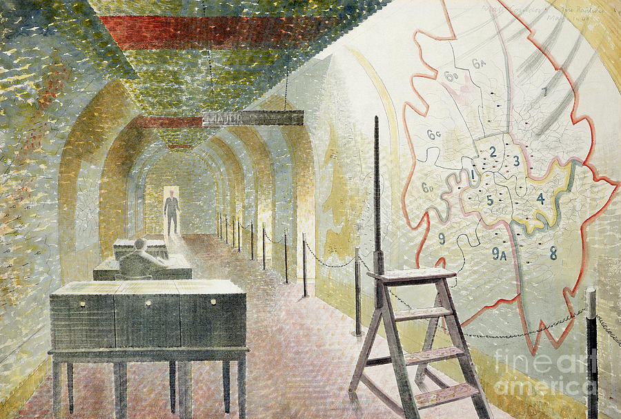 Eric Ravilious Painting - Number One Map Corridor, 1940 by Eric Ravilious