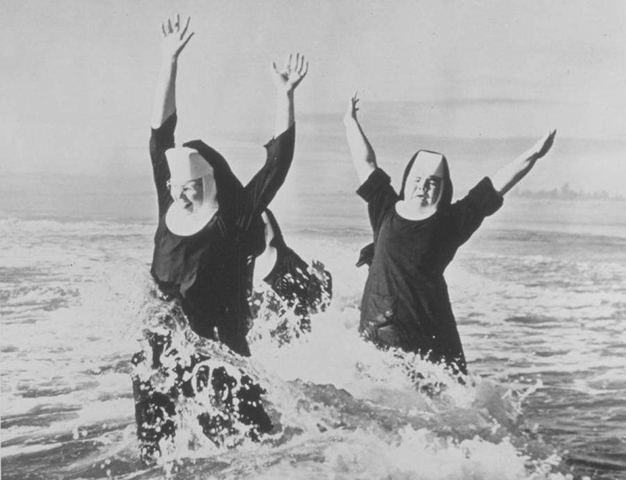 Nuns In The Surf Photograph by American Stock Nuns In The Surf Photograph by American Stock
