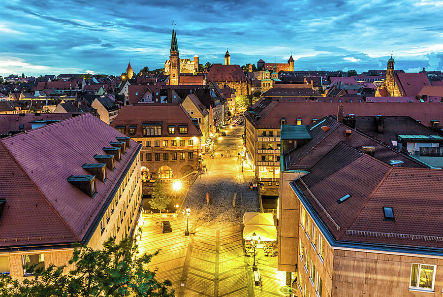 Nuremberg At Night Photograph by Querbeet