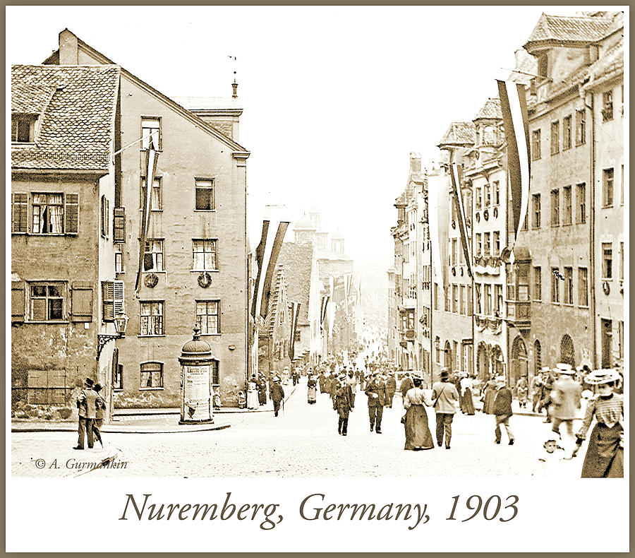 Nuremberg Street Scene, 1903, Vintage Photograph Photograph by A Macarthur Gurmankin