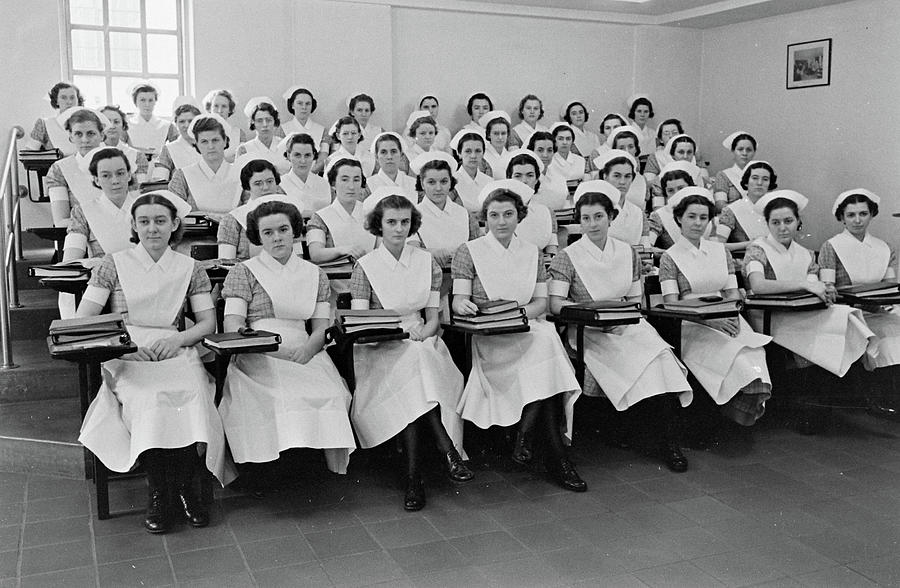 Chair Photograph - Nurses by Alfred Eisenstaedt