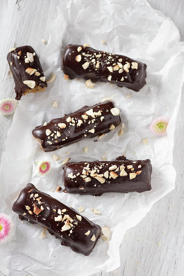 Nut Bars Glazed With Chocolate Photograph by Winfried Heinze - Fine Art ...