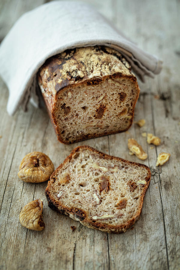 Nut Bread With Dried Figs As Box Shaped Bread Photograph by Jan Wischnewski