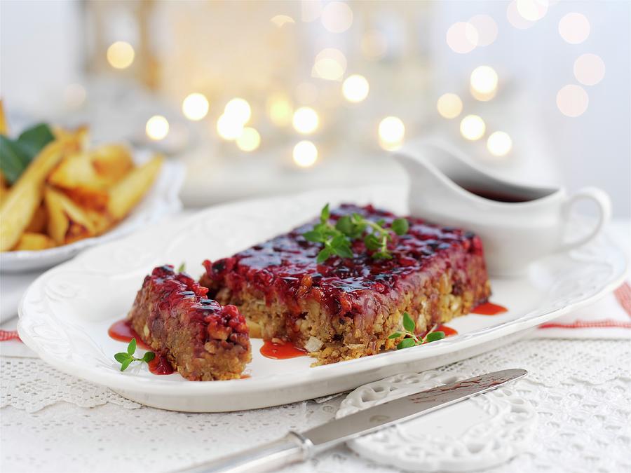 Nut Roast vegetarian Roast Made With Chestnuts And Cranberries Photograph by Ian Garlick