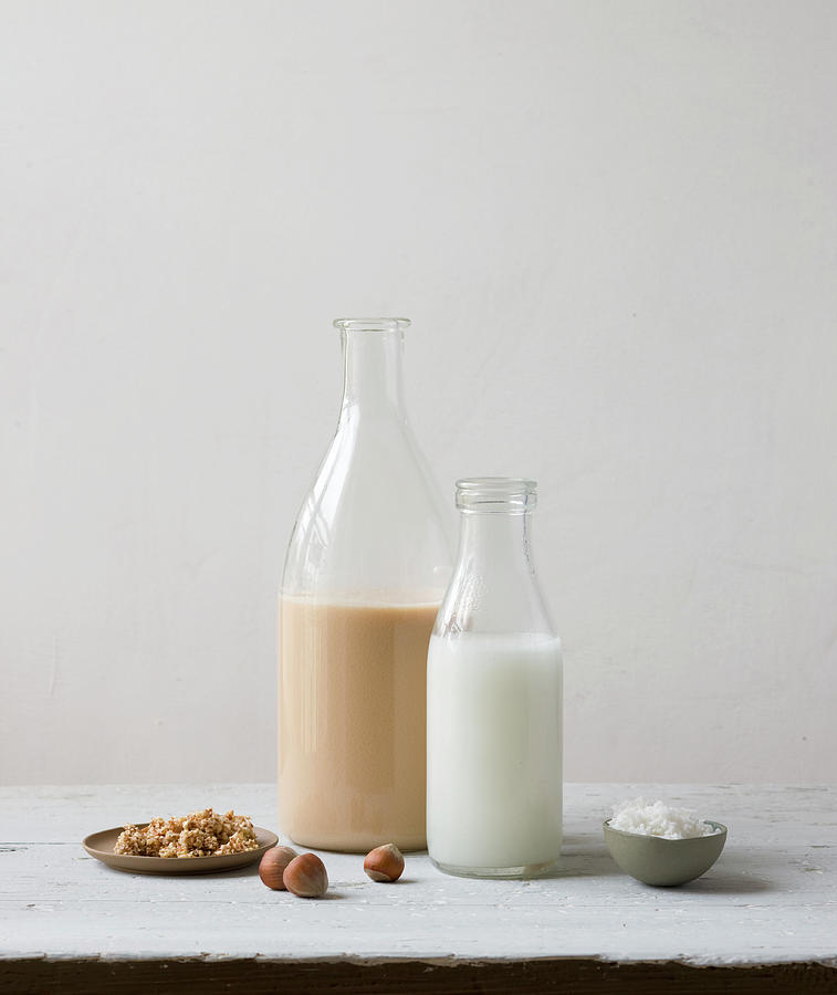 Nuts Milk And Coconut Milk Photograph by Akiko Ida