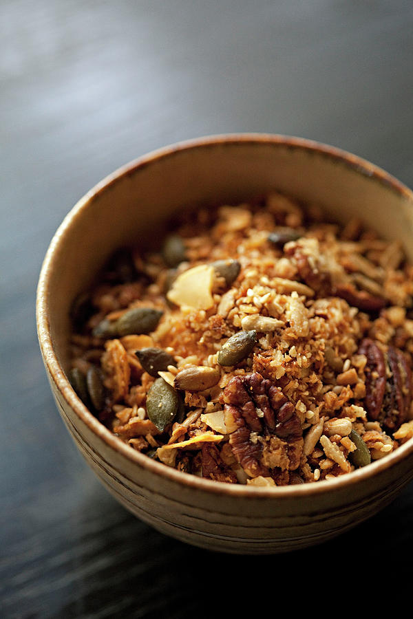 Nutty Granola In A Bowl Photograph by Steven Joyce