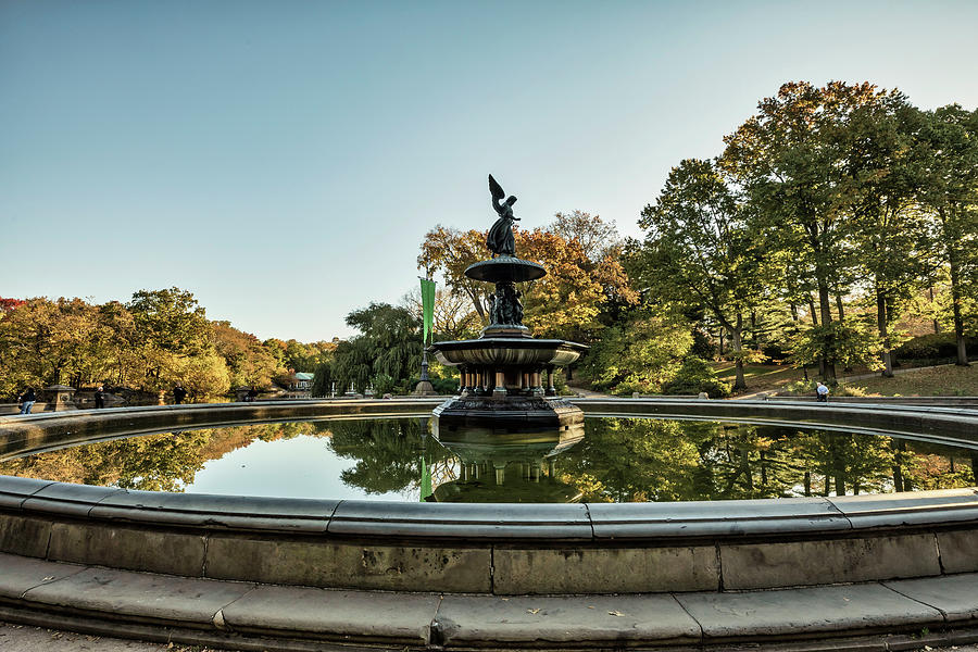 Ny, Nyc, Central Park, Bethesda Fountain. Digital Art by Lumiere