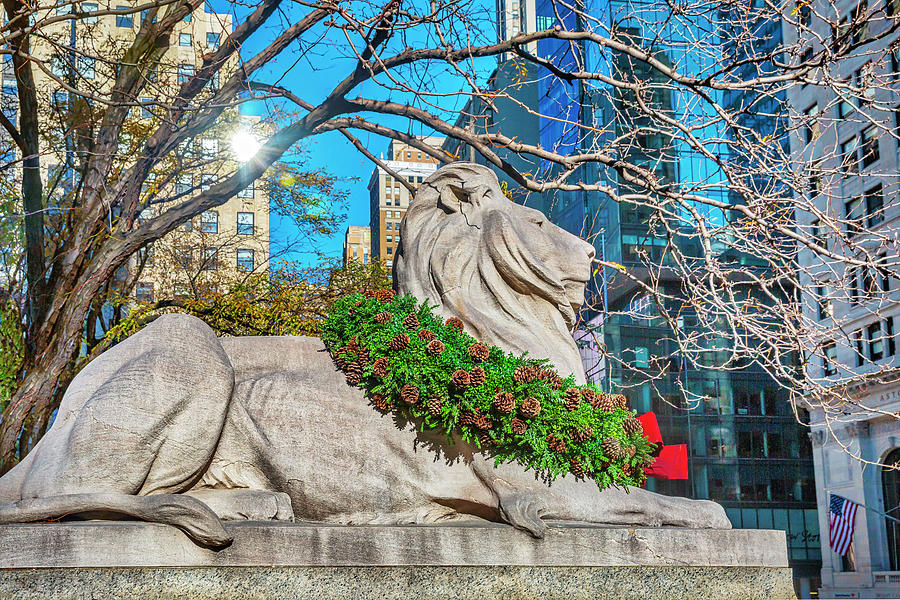Ny Public Library Lion, Nyc Digital Art by Lumiere