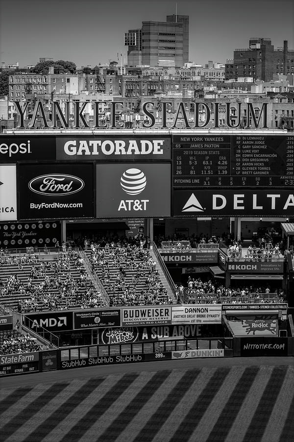 NY Yankee Stadium BW Photograph by Susan Candelario