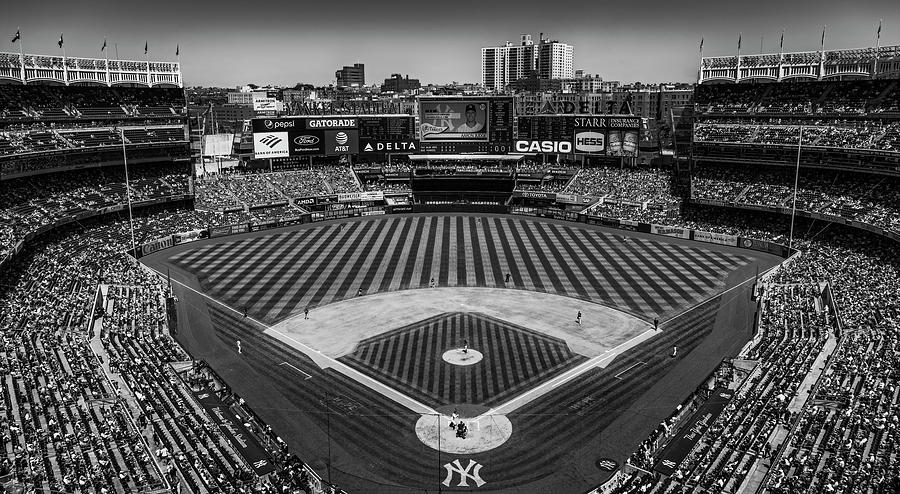 NY Yankees Stadium BW Photograph by Susan Candelario