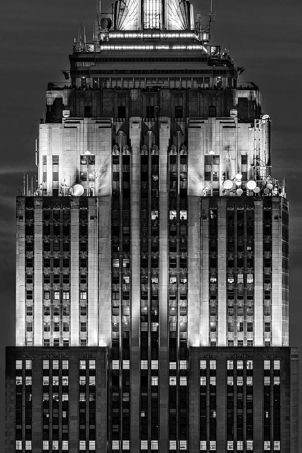 NYC Empire State Building ESB Broadcasting BW  Photograph by Susan Candelario