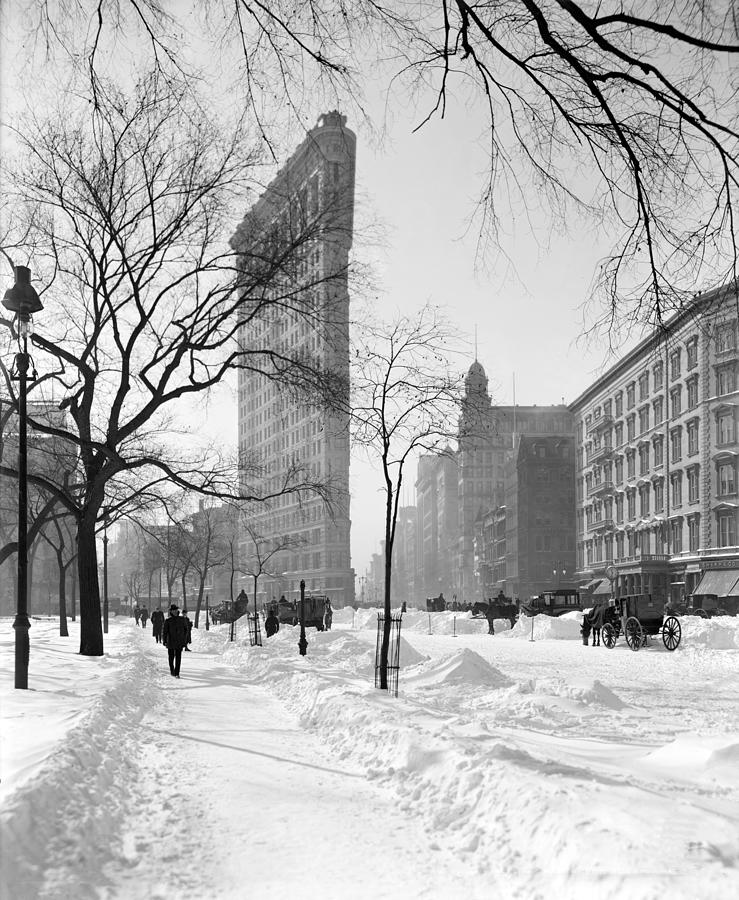 Nyc, Flatiron Building After Snowstorm Photograph by Science Source