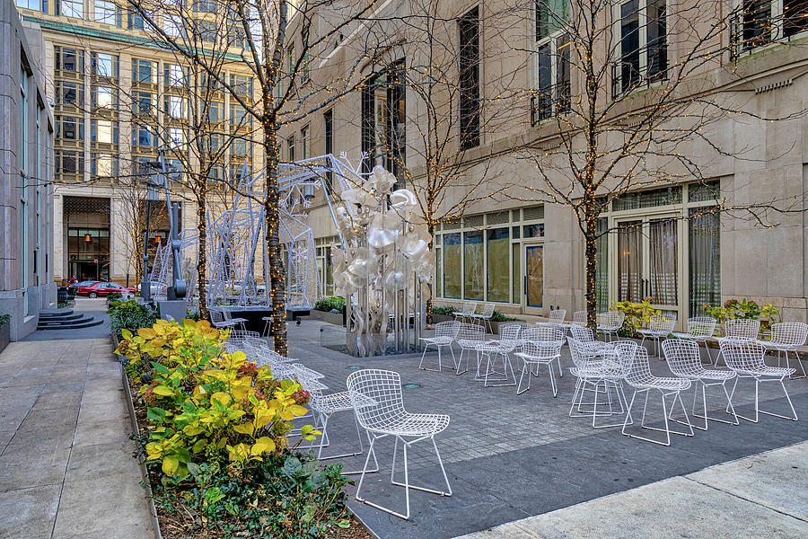 Nyc, Manhattan, Four Seasons Downtown, Public Plaza Digital Art by Lumiere