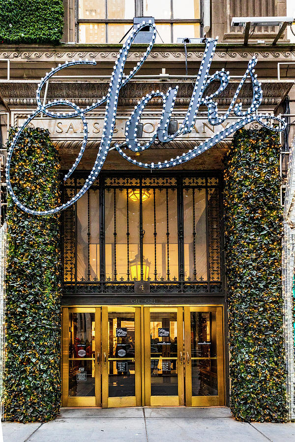 Nyc, Manhattan, Saks Fifth Avenue Decorated For Christmas Digital Art by Lumiere