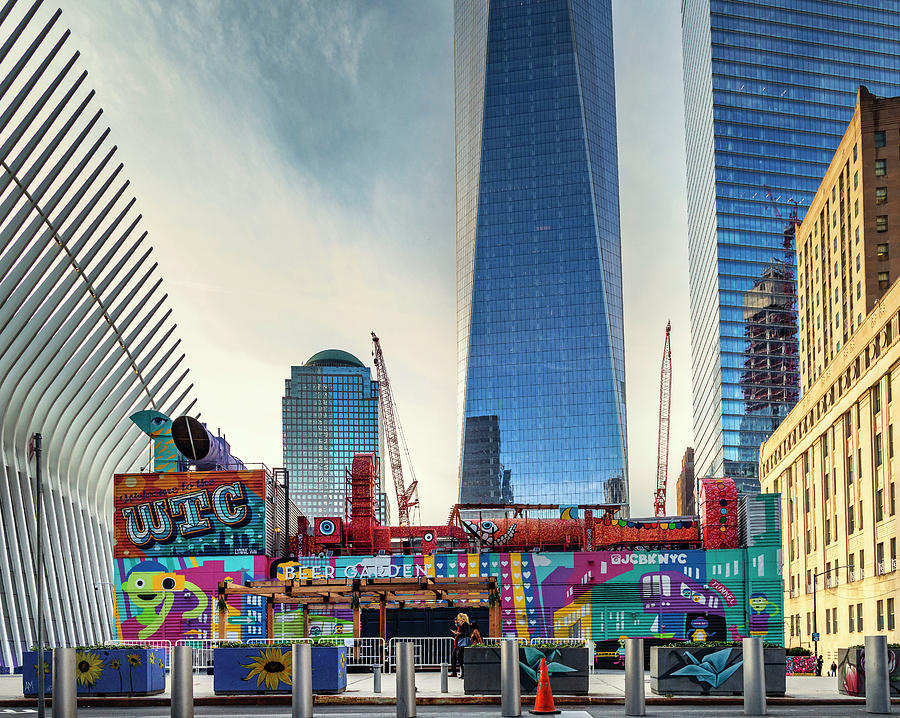 Nyc, Manhattan, View Of Freedom Tower And Oculus, Transportation Hub From Greenwich Street Digital Art by Lumiere
