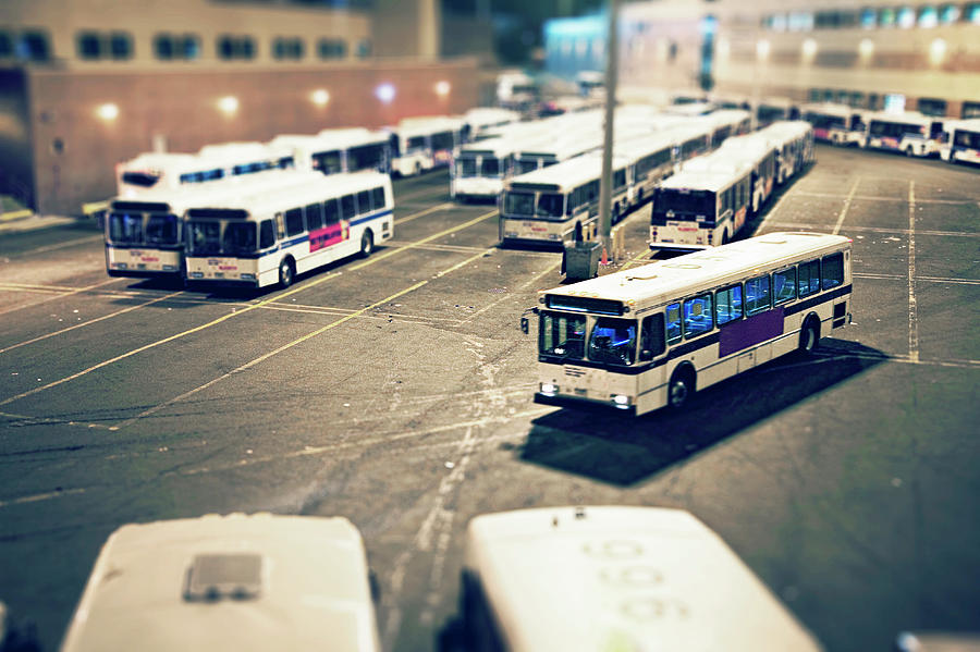 New York City Photograph - Nyc Mta Bus Pulling Into Bus Depot In by Michael Duva