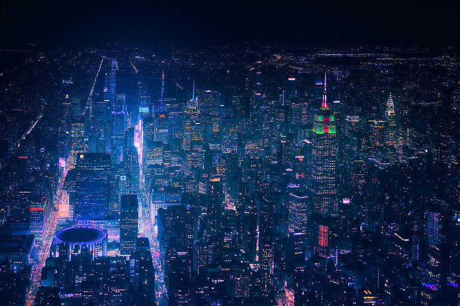 Empire State Building Photograph - Nyc Neon Noir by Javier De La Torre