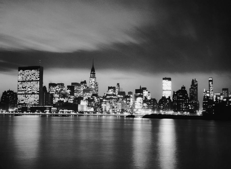 Nyc Skyline At Night Photograph by George Marks