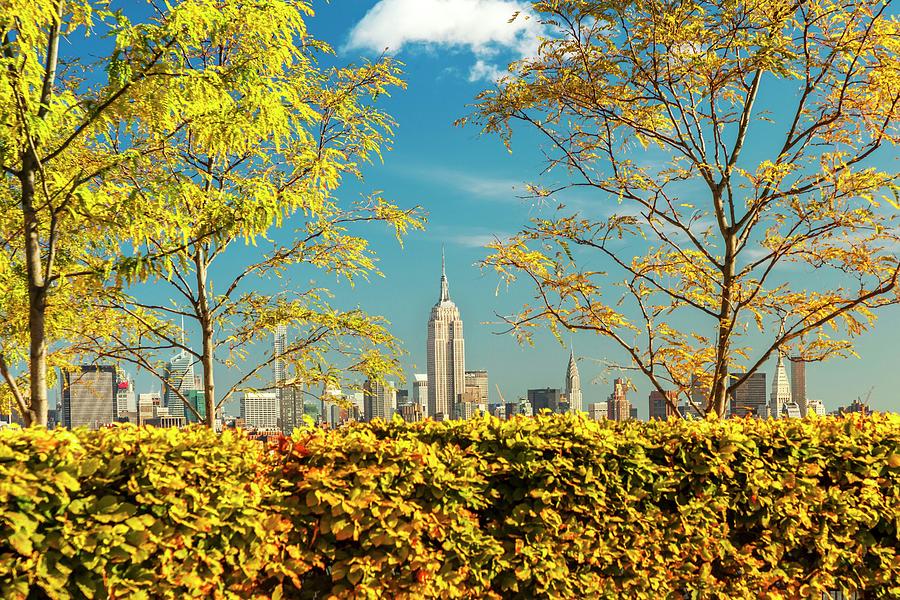 Nyc Skyline In The Fall Digital Art by Claudia Uripos