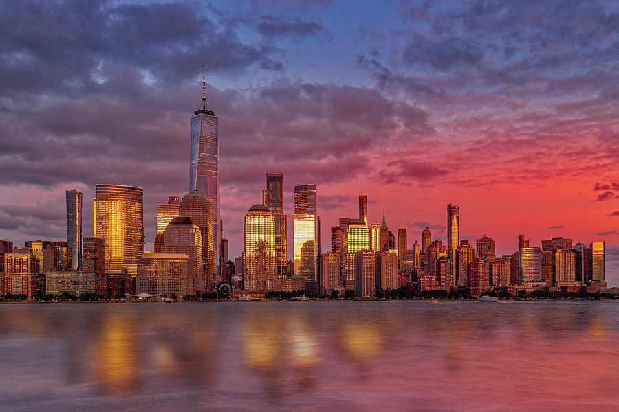 NYC Skyline Sundown Photograph by Susan Candelario