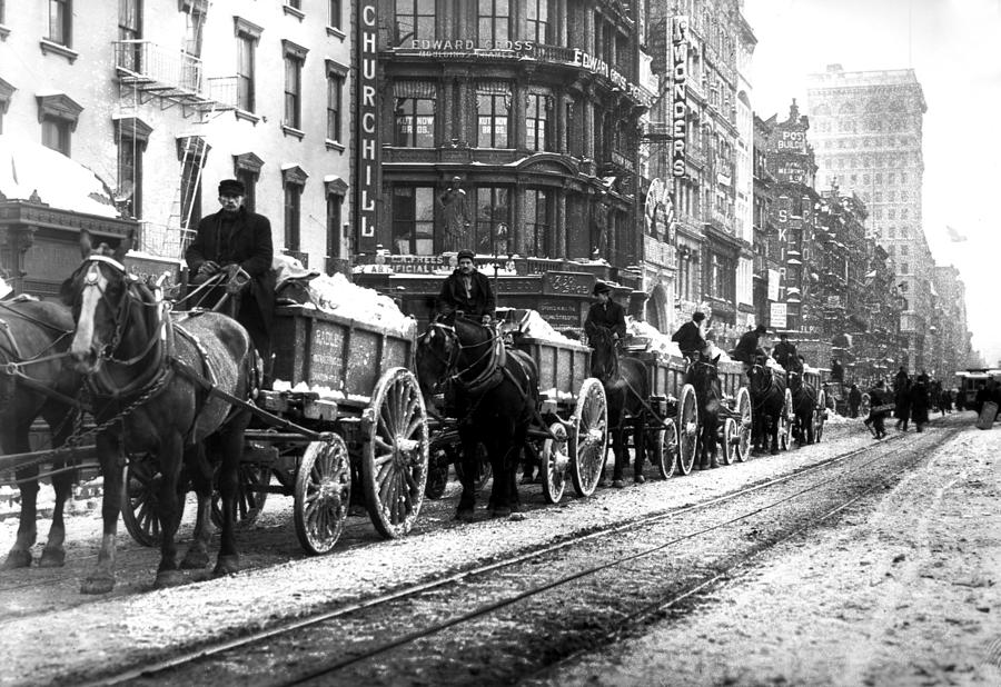 Nyc, Snow Removal, 1908 Photograph by Science Source