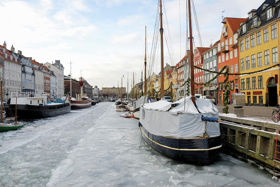 Nyhavn In Copenhagen, Denmark - Ice Photograph by Monap
