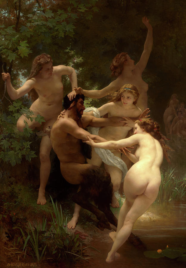 William-adolphe Bouguereau Painting - Nymphs And Satyr, 1873 by Bouguereau William-adolphe Bouguereau Painting - Nymphs And Satyr, 1873 by Bouguereau