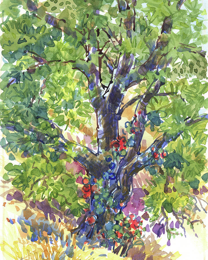Oak and Poison Ivy Painting by Judith Kunzle