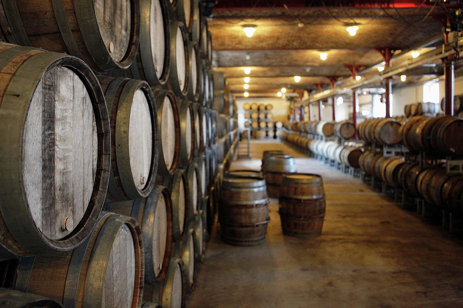Oak Barrels In A Winery Marc Volk 