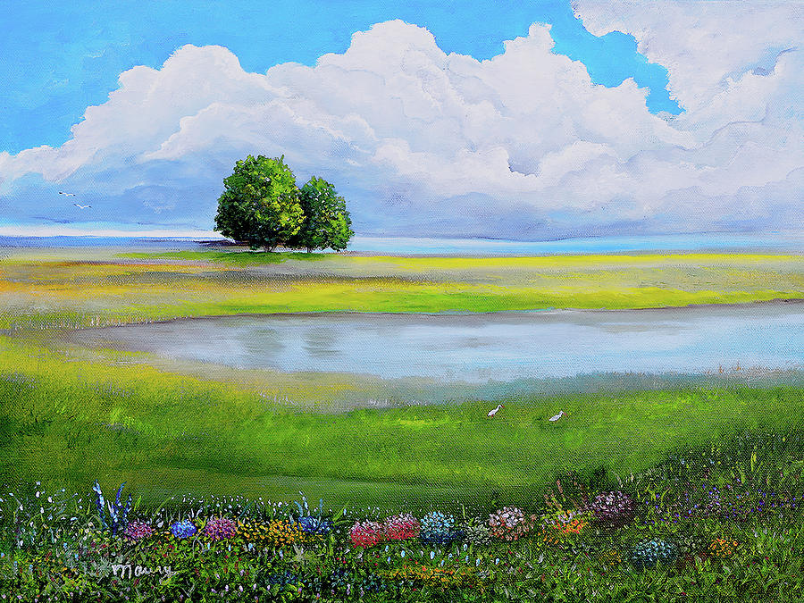 Oak by The LAke Painting by Alicia Maury
