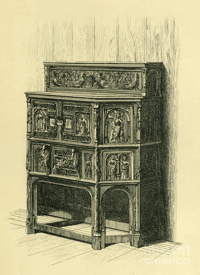 Oak Cabinet Drawing by Print Collector