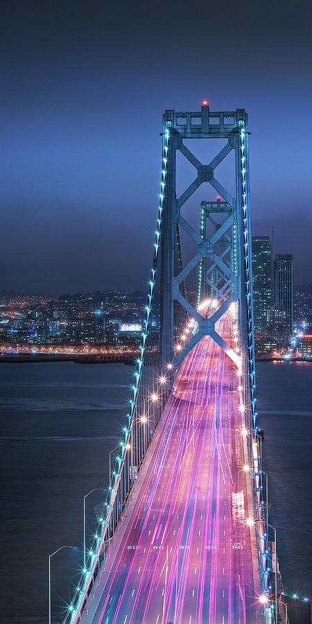 Bridge Photograph - Oakland Bridge 1 Color by Moises Levy