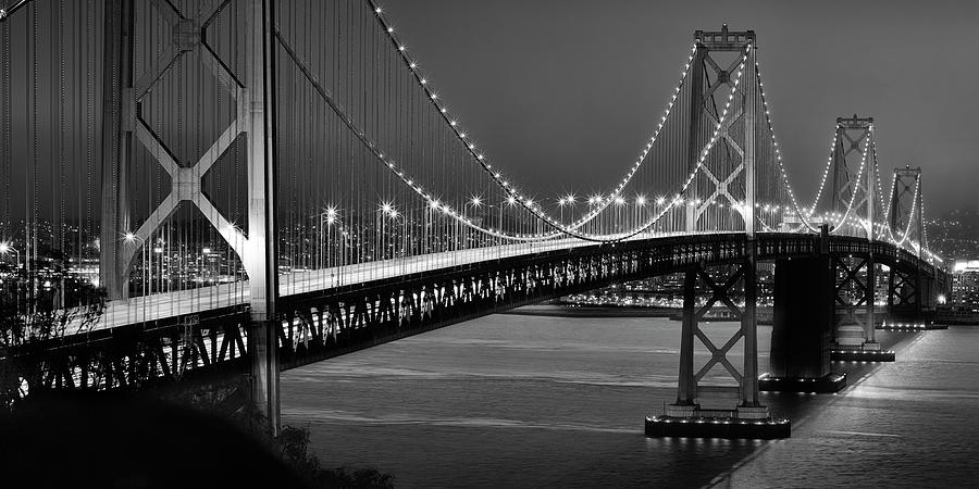 Oakland Photograph - Oakland Bridge 2 Bw by Moises Levy