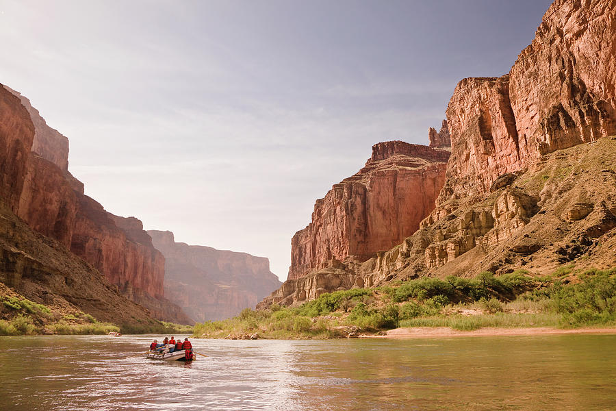 Oar Raft On Colorado River In Early Photograph by David Madison