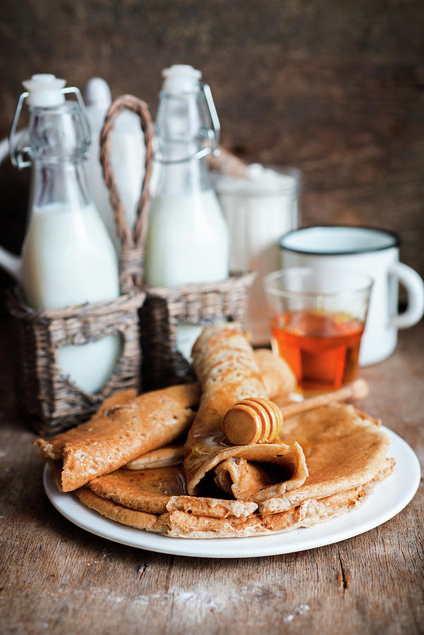 Oat Crepes With Honey Photograph by Irina Meliukh
