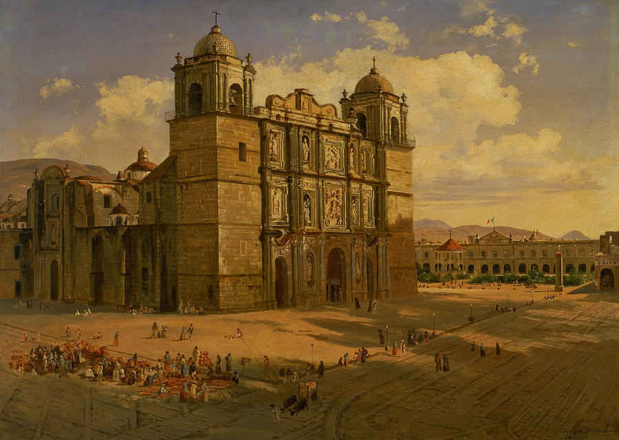 Oaxaca Cathedral Painting by Jose Maria Velasco Gomez
