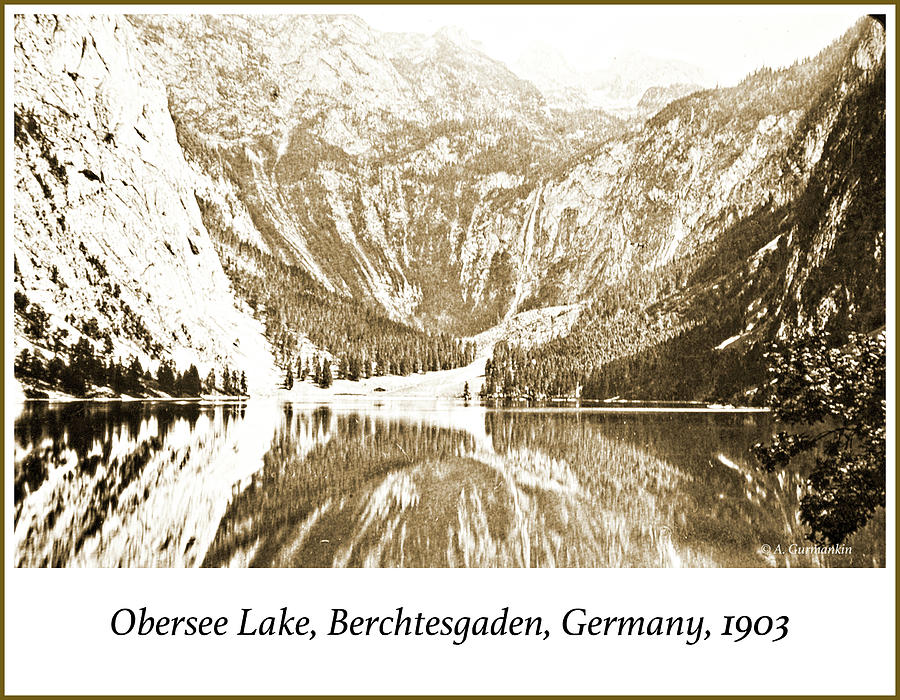 Obersee Lake, Berchtesgaden, Germany, 1903, Vintage Photograph Photograph by A Macarthur Gurmankin