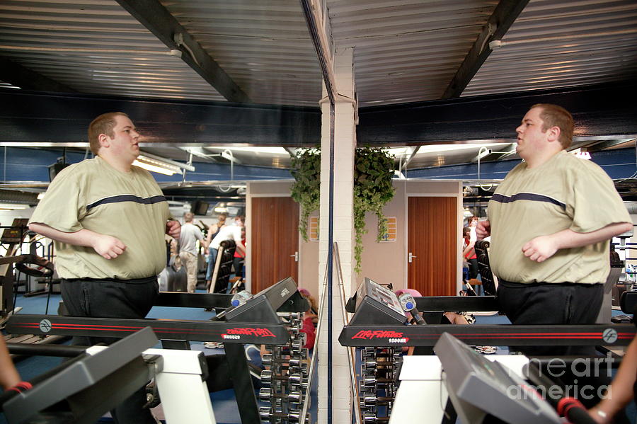 Obese Man Exercising Photograph by Michael Donne/science Photo Library