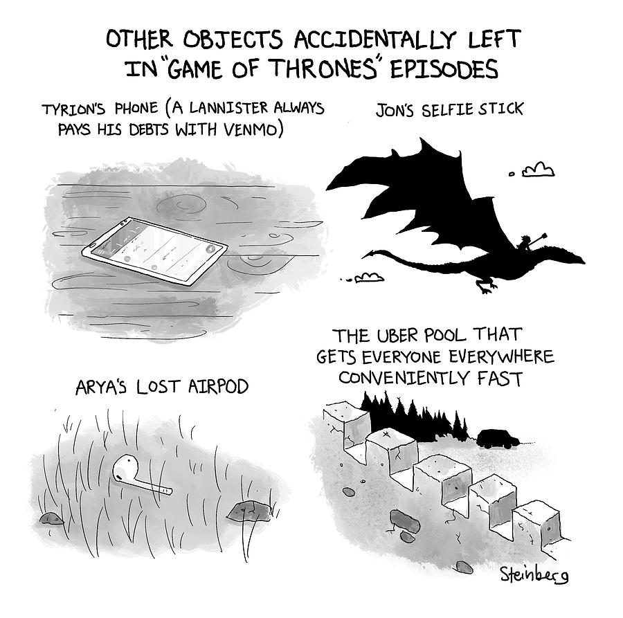 Objects Left in Game of Thrones Episodes Drawing by Avi Steinberg