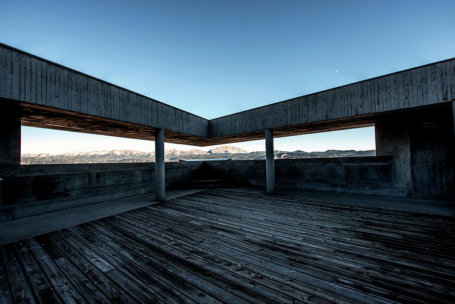 Observation Deck Toward Mountain Range Digital Art by Pete Goding