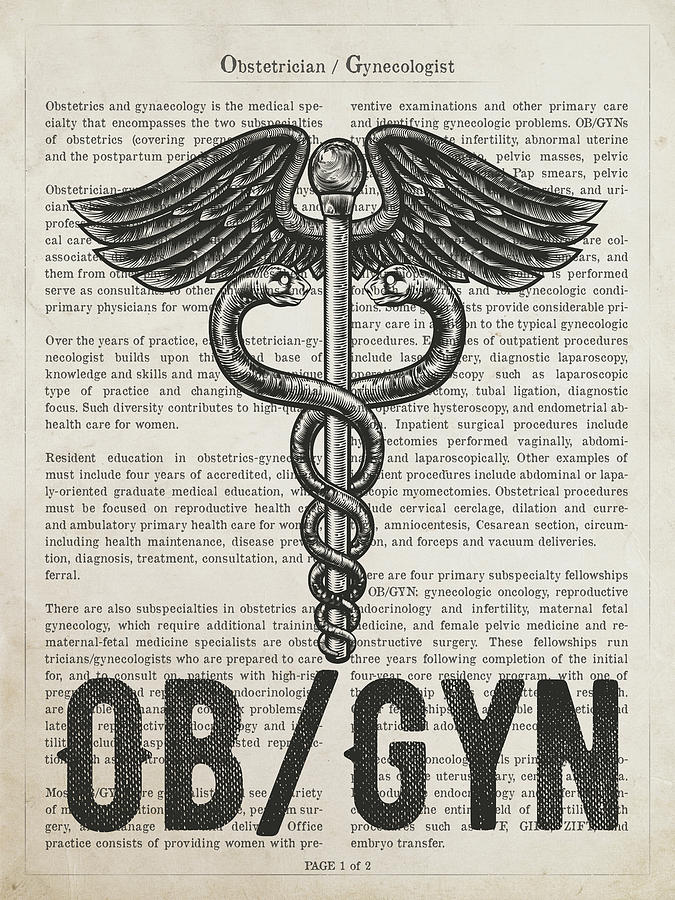 Obstetrician Digital Art - Obstetrician Gynecologist Gift Idea With Caduceus Illustration by Aged Pixel Obstetrician Digital Art - Obstetrician Gynecologist Gift Idea With Caduceus Illustration by Aged Pixel