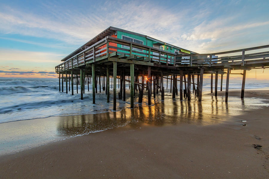 OBX Pier Sunrise Photograph by Donna Twiford