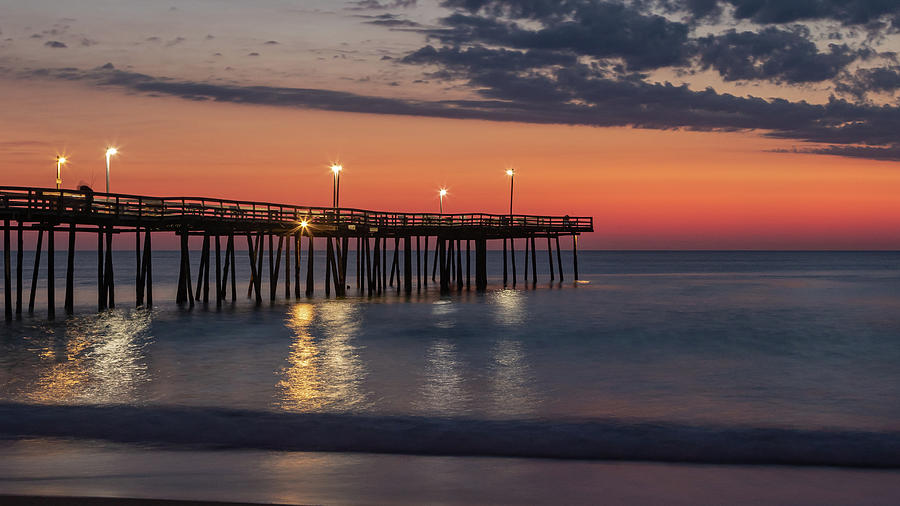 OBX Pier Sunrise  Photograph by Rob Narwid