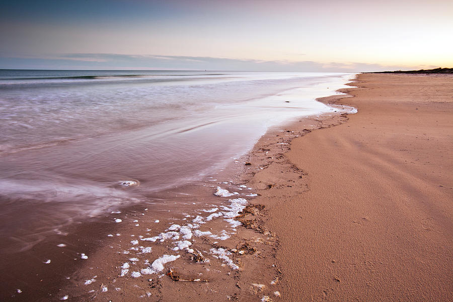 Ocean And Beach At Sunset Photograph by Bob Stefko