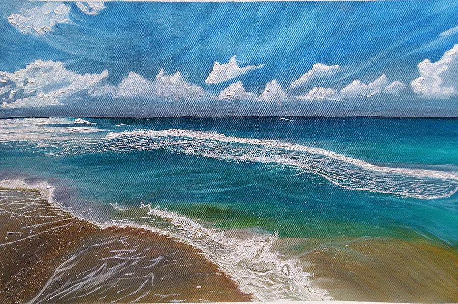 Ocean Beach Original Oil Painting Sea Painting Waves
