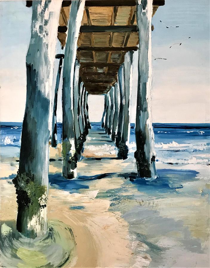 Ocean City Pier Painting by Roseann Amaranto