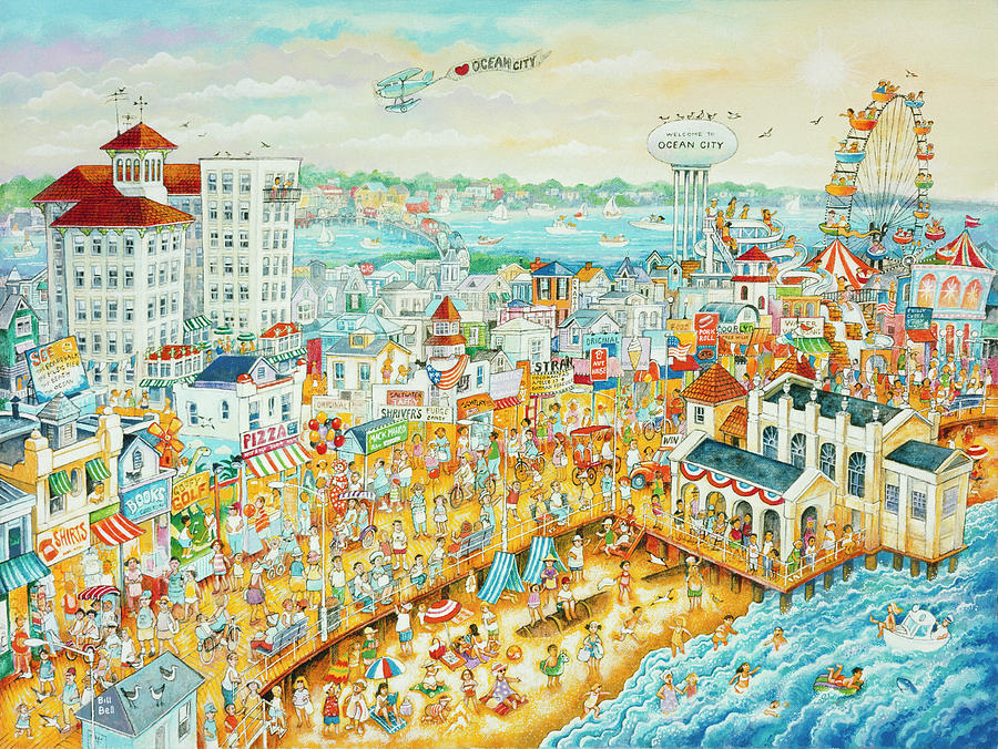Beach Painting - Ocean City Summer by Bill Bell