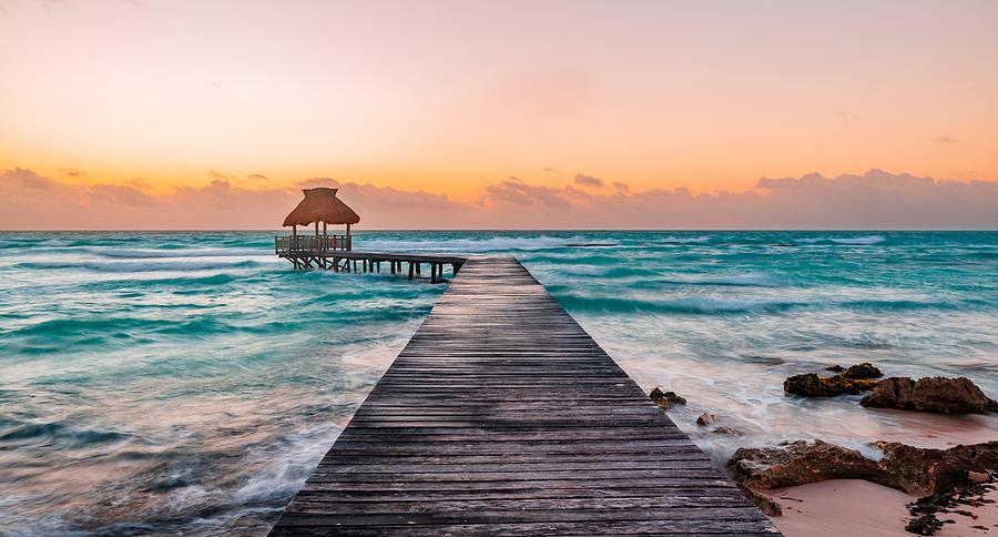 Nature Photograph - Ocean Jetty, Riviera Maya, Mexico by Radek Hofman