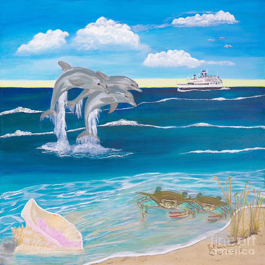 Ocean Life Painting by Elizabeth Mauldin