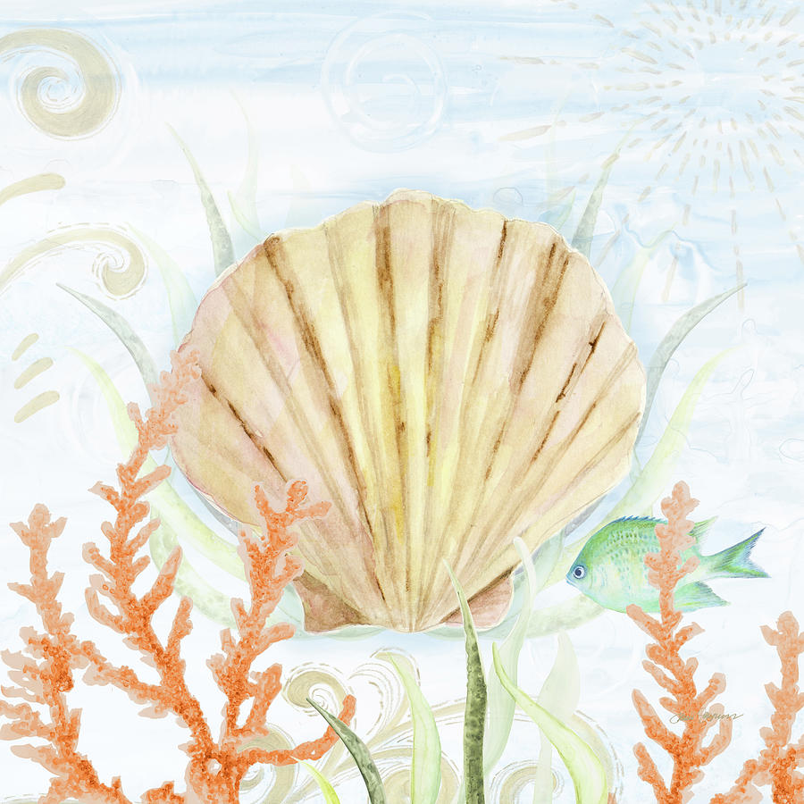 Ocean Life Shell Digital Art by Janice Gaynor
